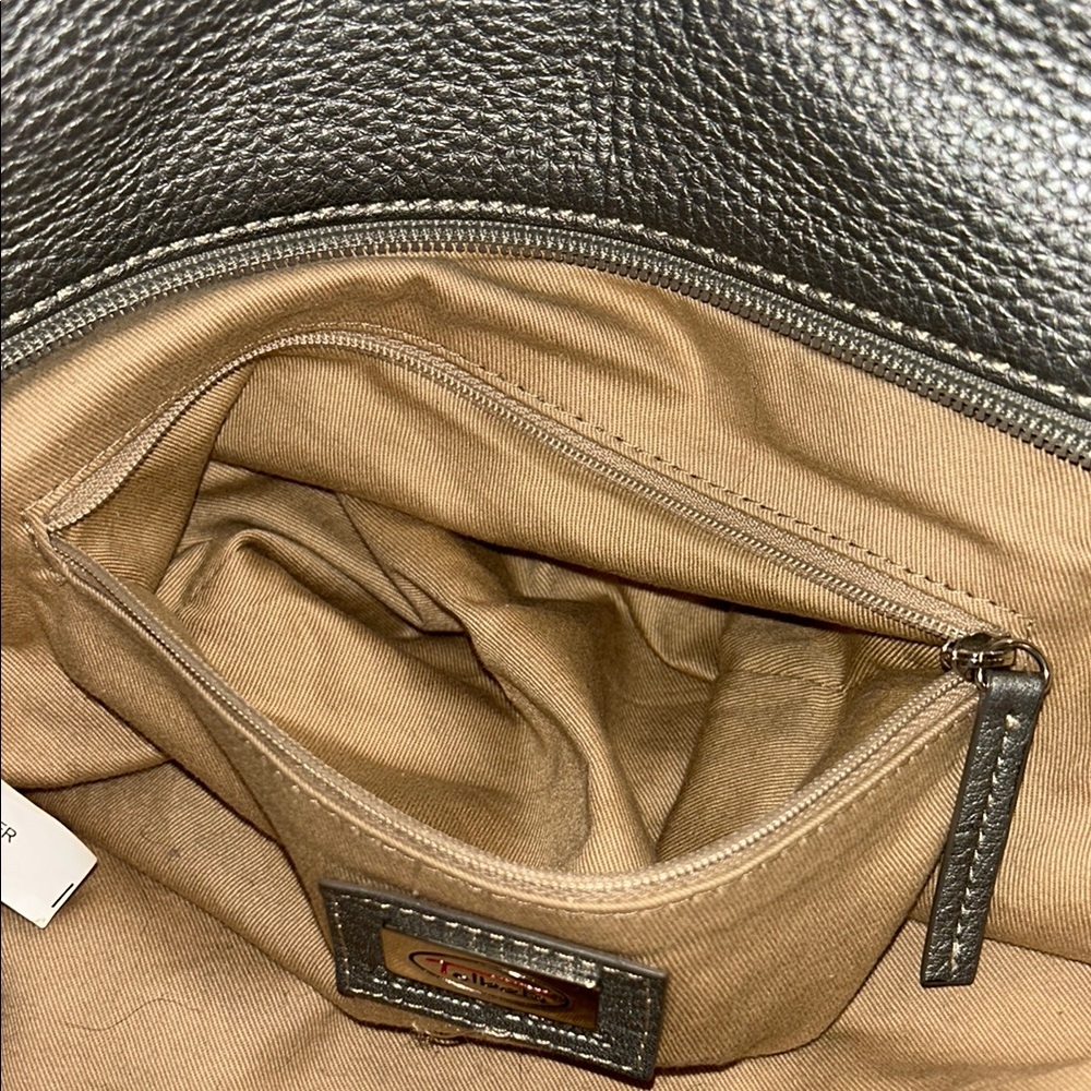 Talbots Silver Leather Handbag - Picture 6 of 8
